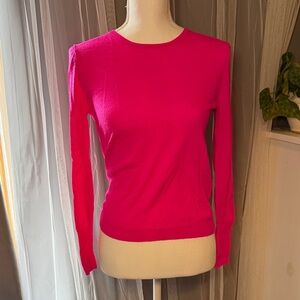 J. Crew Bright Fuchsia Crewneck Sweater